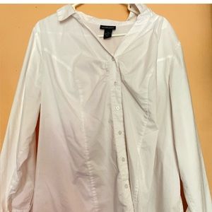 Lane Bryant White front button up